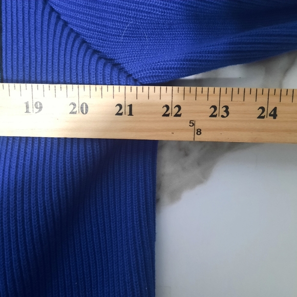 Bob Mackie Jacket Women's L Wearable Art Blue Embroidered  Suede Leather Knit - Picture 7 of 8